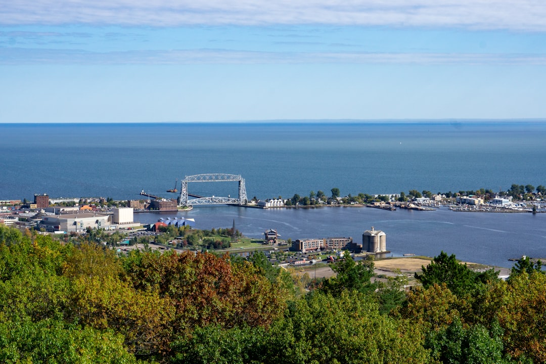 Duluth harbor and Aerial Lift Bridge on Lake Superior