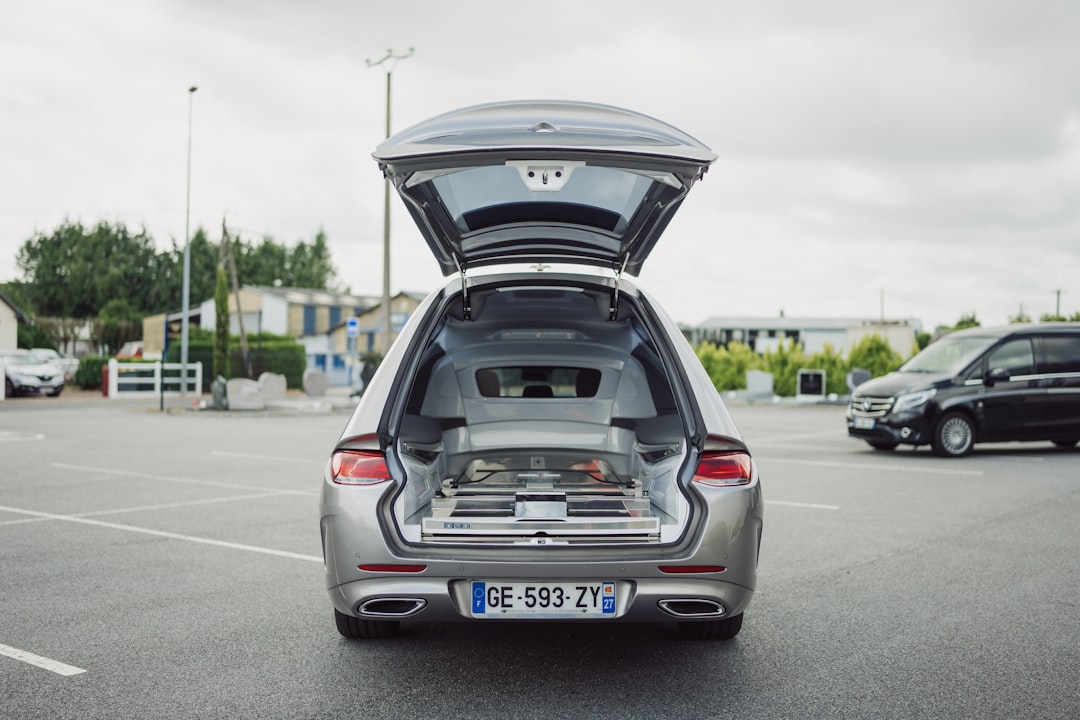 Electric cooler and gear loaded into a car trunk