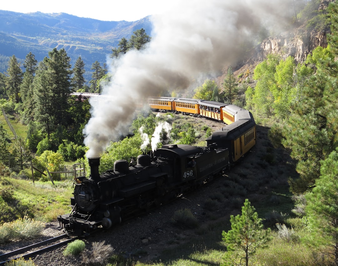 Durango and Silverton Narrow Gauge Railroad winding through the Animas River canyon