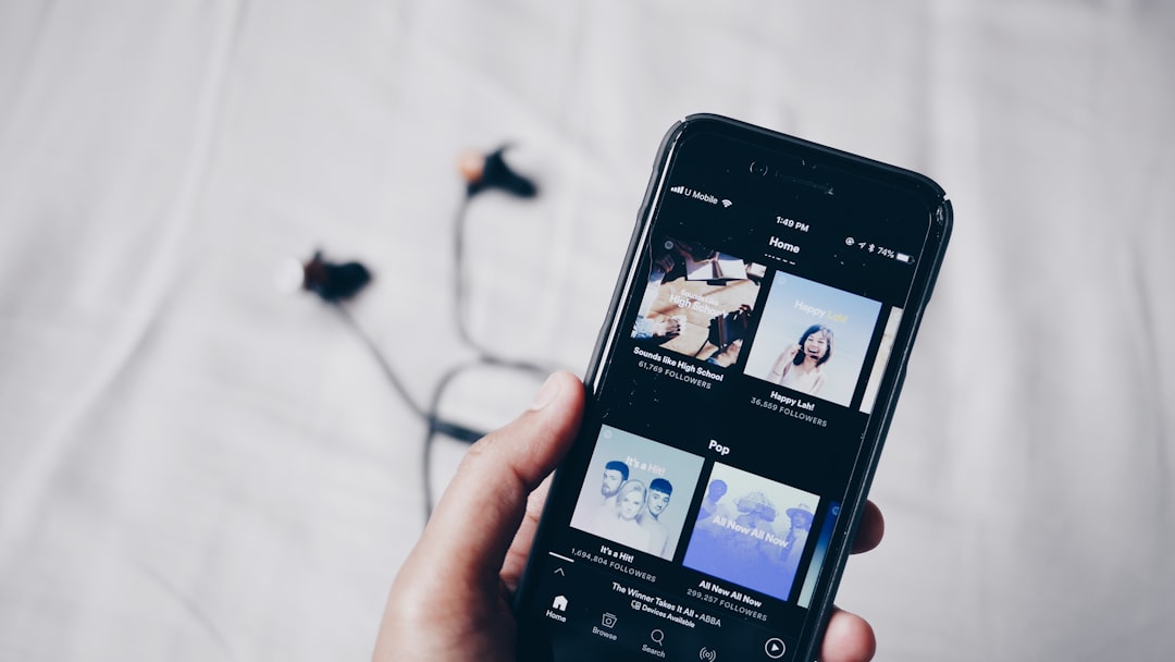 Listening to music on a smartphone while traveling