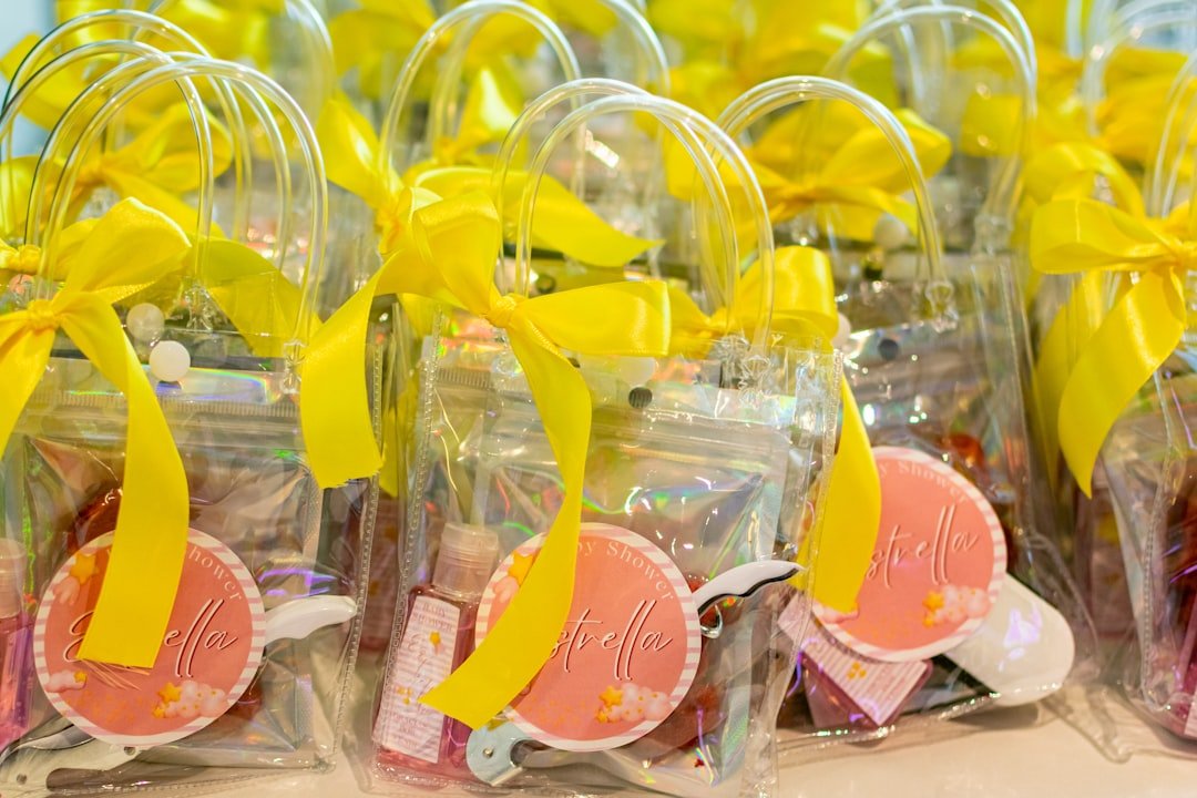 Travel-size toiletries organized in clear bags