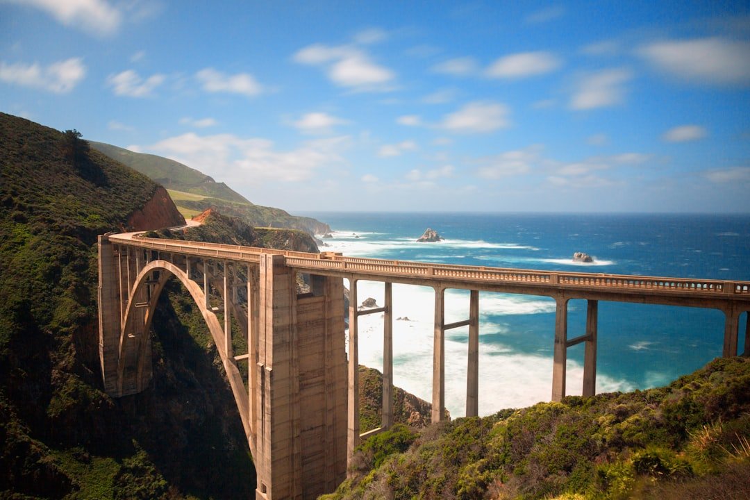 Bixby Creek Bridge arching over the Big Sur coast at golden hour