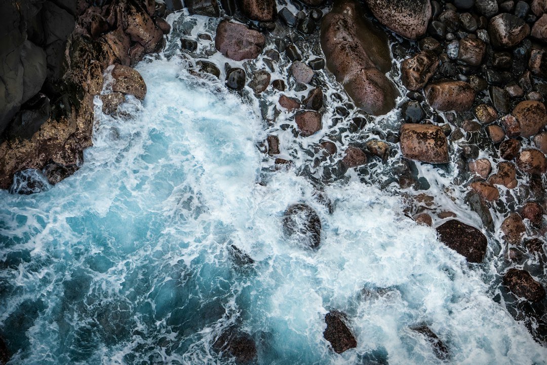 Waves breaking over the rocky shoreline near Gilbert's Bar on Hutchinson Island
