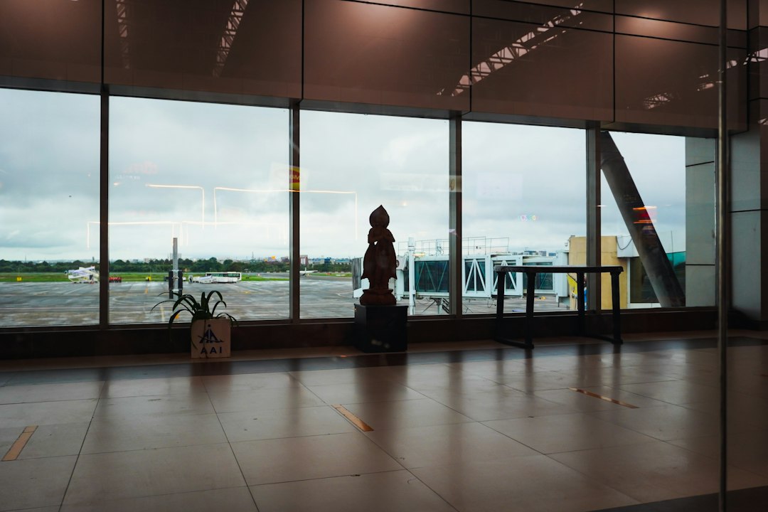 Empty airport terminal at dawn before a red-eye departure
