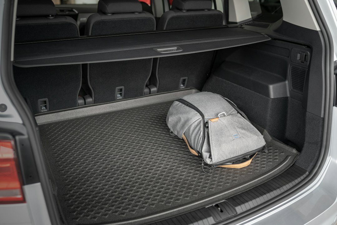 Cargo organizer keeping gear tidy in a car trunk